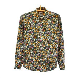 Yiume Forest Edibles By Haricot Aloha Mushroosh XL Button Up Long Sleeve Shirt